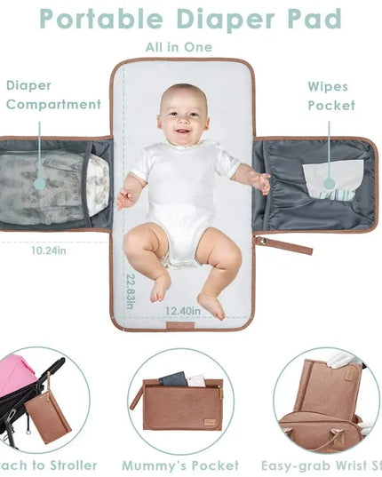 Kabaqoo Waterproof Diaper Bag Backpack – Changing Pad & 19 Pockets