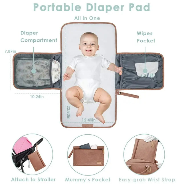 Kabaqoo Waterproof Diaper Bag Backpack – Changing Pad & 19 Pockets