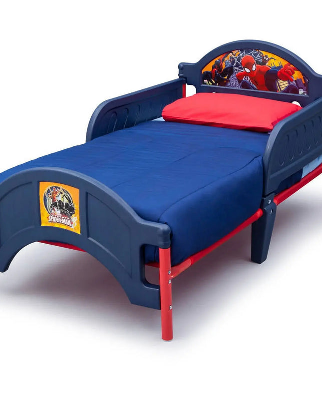 Children's bed with superhero design on a white background